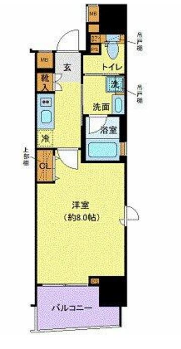 クレイシア秋葉原ラグゼスウィート　606号室　間取り