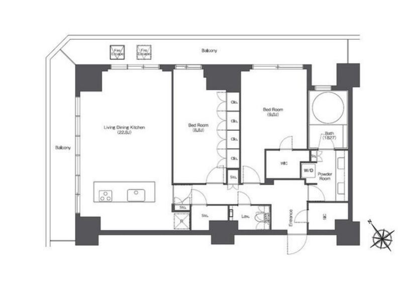 東京ポートシティ竹芝　レジデンスタワー　1807号室　間取り