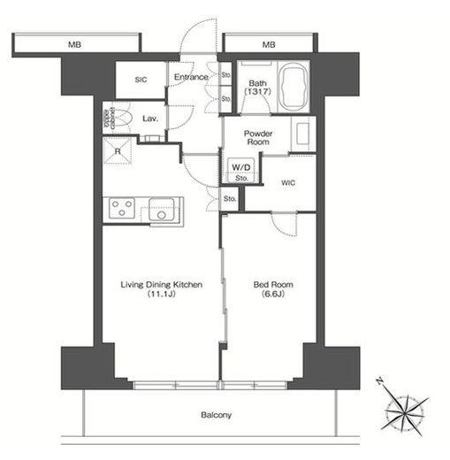 東京ポートシティ竹芝レジデンスタワー　1203号室　間取り