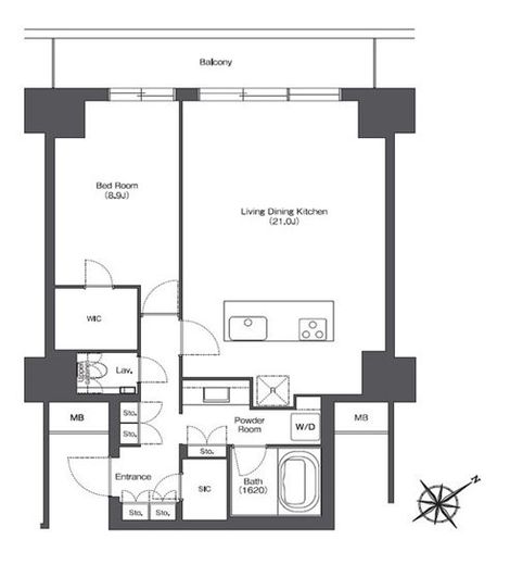 東京ポートシティ竹芝レジデンスタワー　1806号室　間取り