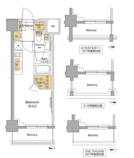 ザ・パークハビオ西大井　407号室　間取り