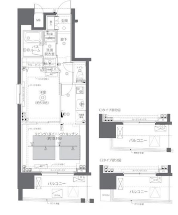 ZOOM日本橋蛎殻町　1103号室　間取り