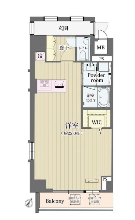 シュトラーレ神山町　1302号室　間取り