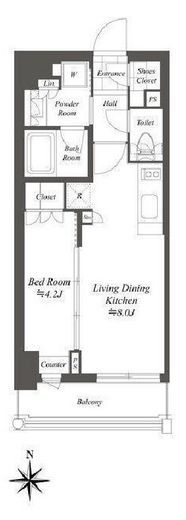 クレストコート白金高輪　303号室　間取り