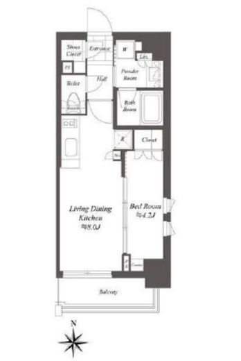 クレストコート白金高輪　404号室　間取り