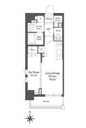 クレストコート白金高輪　501号室　間取り