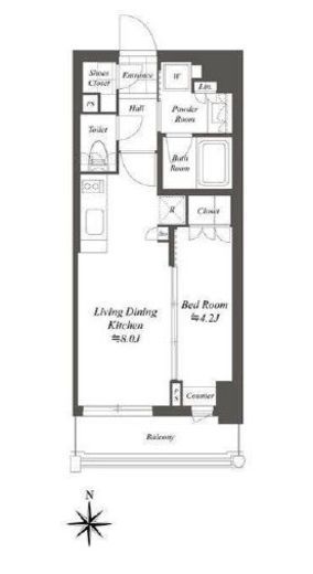 クレストコート白金高輪　502号室　間取り