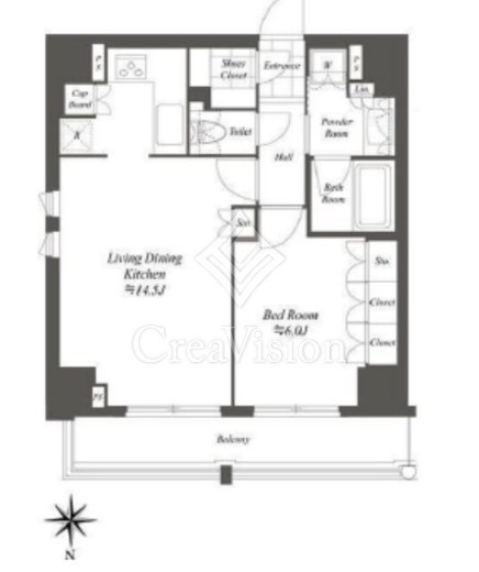 クレストコート白金高輪　806号室　間取り