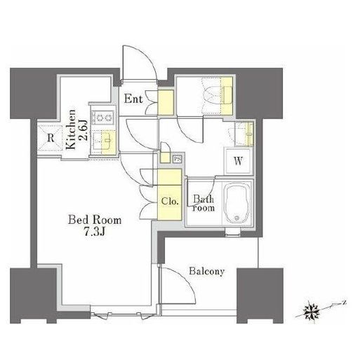 びゅうリエットグラン新宿戸山　1102号室　間取り