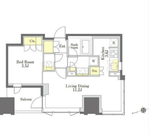 びゅうリエットグラン新宿戸山　407号室　間取り