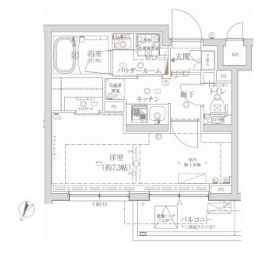 クレイシア新宿ノース　202号室　間取り