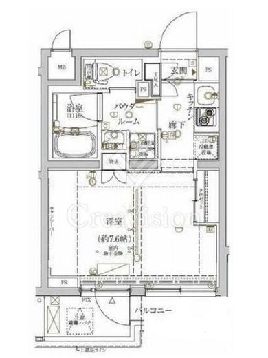 クレイシア新宿ノース　203号室　間取り
