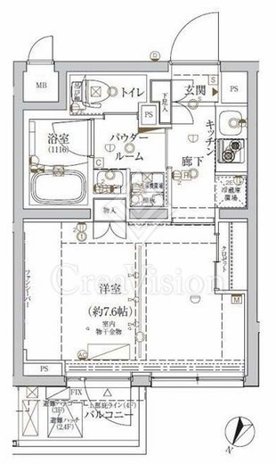 クレイシア新宿ノース　303号室　間取り