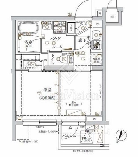 クレイシア新宿ノース　304号室　間取り