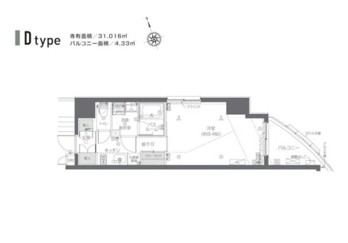 ZOOM新宿夏目坂　204号室　間取り