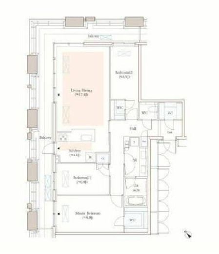 Dマークス西新宿タワー　2004号室　間取り