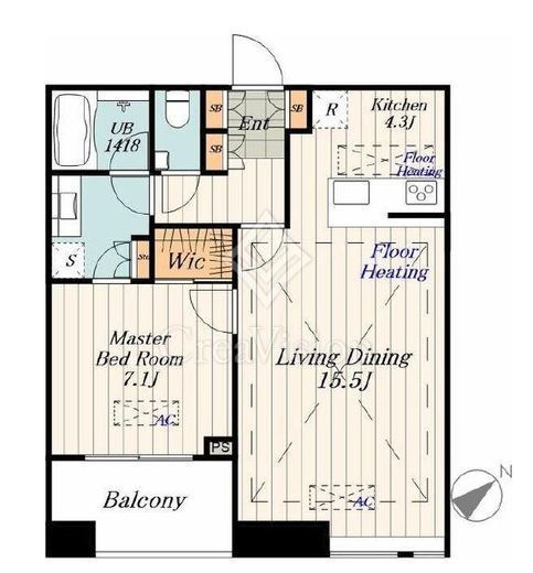 Dマークス西新宿タワー　2414号室　間取り