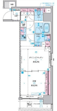 ジェノヴィア東神田グリーンヴェール　1202号室　間取り