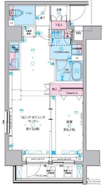 ジェノヴィア東神田グリーンヴェール　608号室　間取り