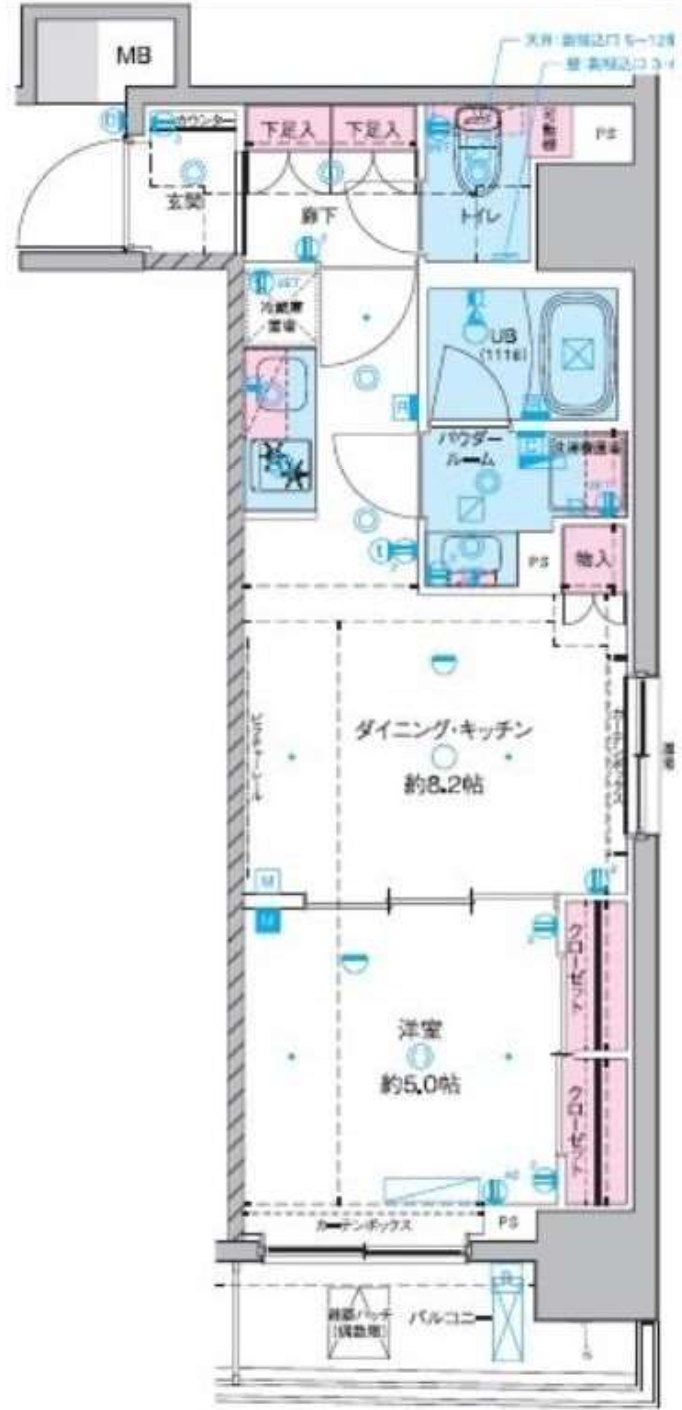 ジェノヴィア東神田グリーンヴェール　1102号室　間取り