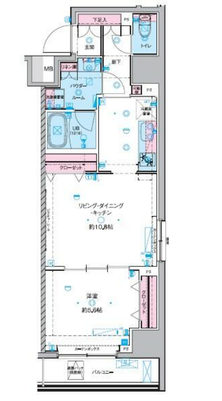 ジェノヴィア東神田グリーンヴェール　209号室　間取り