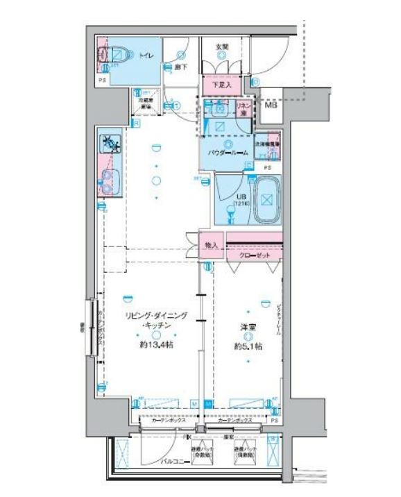 ジェノヴィア東神田グリーンヴェール　308号室　間取り
