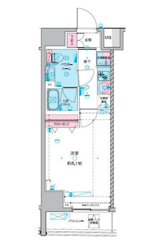 ジェノヴィア東神田グリーンヴェール　707号室　間取り