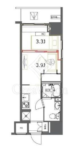 ジェノヴィア東神田グリーンヴェール　208号室　間取り