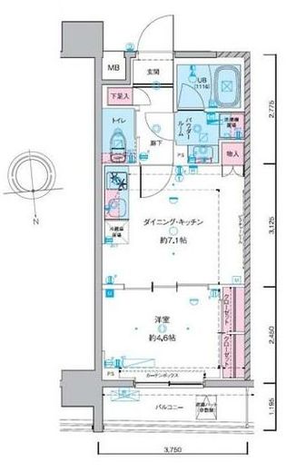 ジェノヴィア東神田グリーンヴェール　503号室　間取り