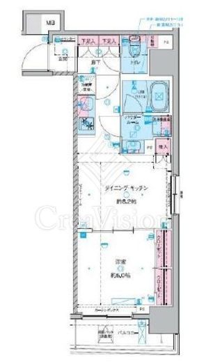 ジェノヴィア東神田グリーンヴェール　702号室　間取り