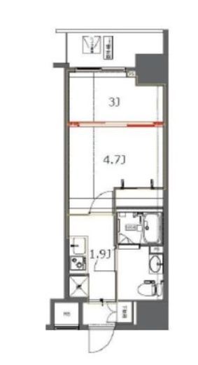 ジェノヴィア東神田グリーンヴェール　705号室　間取り