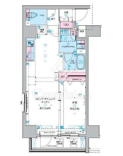 ジェノヴィア東神田グリーンヴェール　908号室　間取り