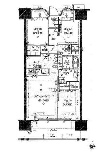 メイツ深川住吉　12F1号室　間取り