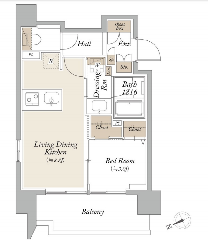 オーキッドレジデンス芝浦　902号室　間取り