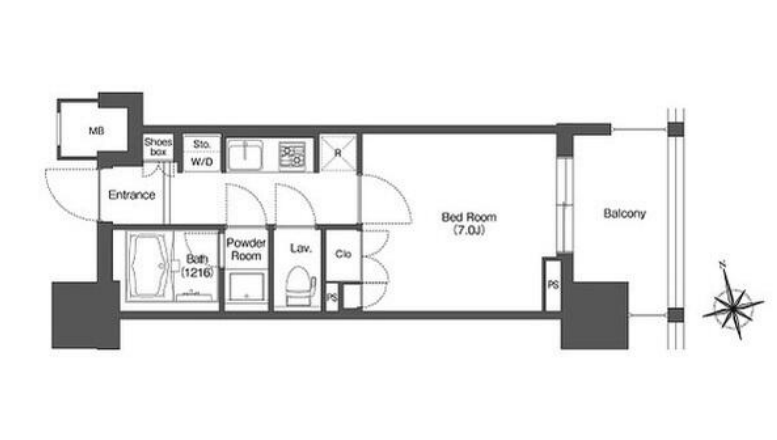 LIBR GRANT 西新宿WEST　207号室　間取り