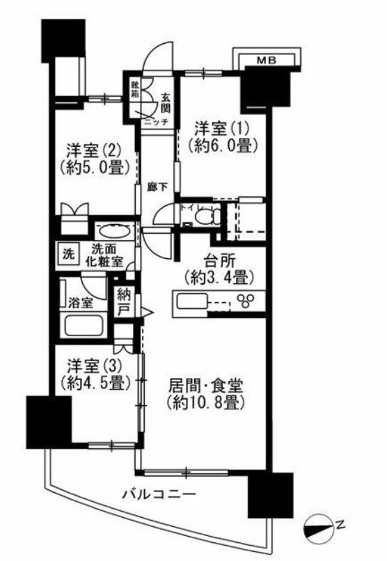 プラウドシティ東雲キャナルマークス　11F号室　間取り