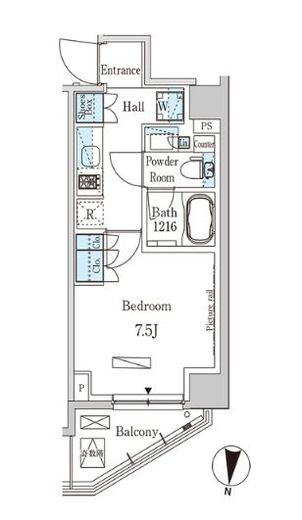 パークアクシス木場キャナルイースト　509号室　間取り