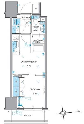 ルフォンプログレ文京湯島　1102号室　間取り