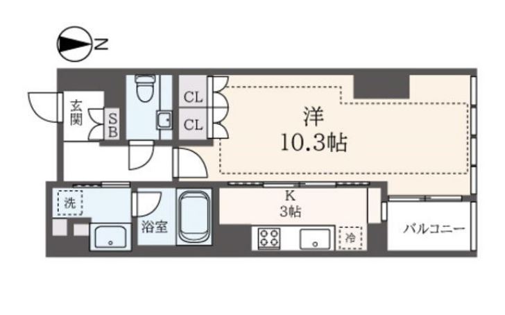 宮益坂ビルディング　ザ・渋谷レジデンス　1409号室　間取り