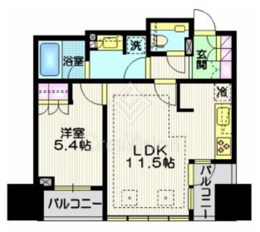 宮益坂ビルディングザ・渋谷レジデンス　1113号室　間取り
