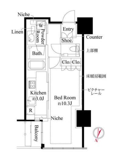 宮益坂ビルディングザ・渋谷レジデンス　1409号室　間取り