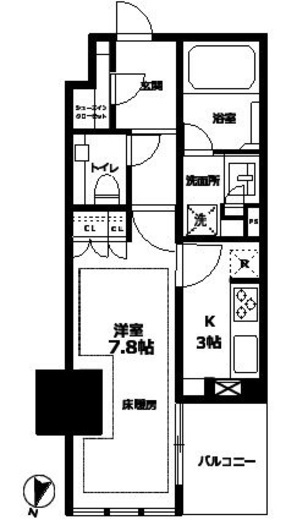 宮益坂ビルディングザ・渋谷レジデンス　1305号室　間取り