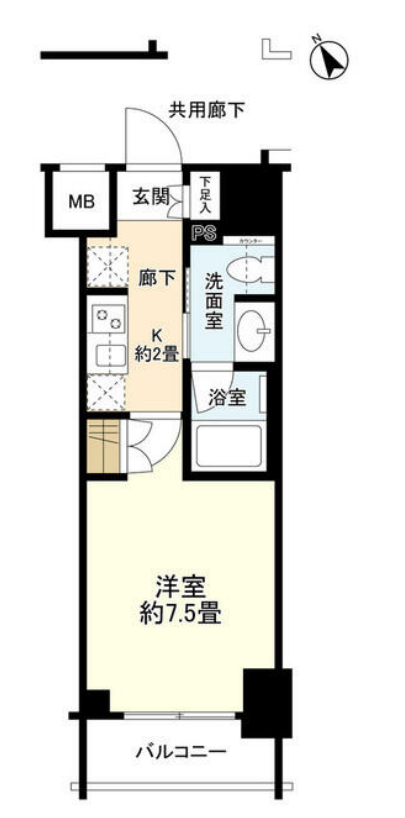 リビオレゾン新虎通り　5F号室　間取り