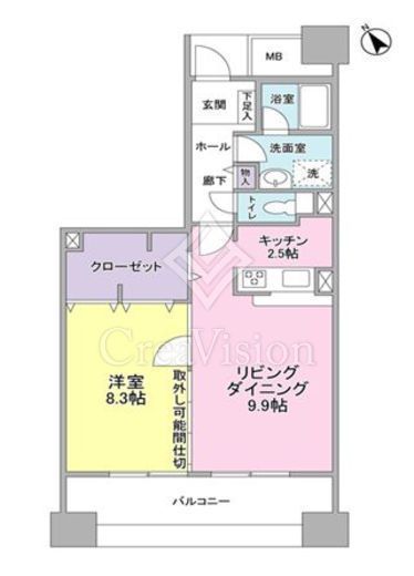 アーバンライフ月島駅前　1212号室　間取り