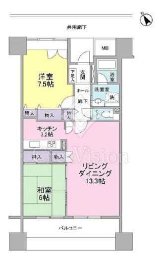 アーバンライフ月島駅前　W1211号室　間取り
