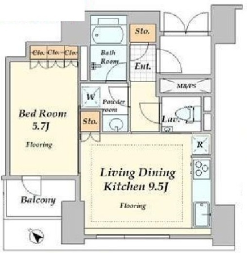 ザ・パークハウス新宿御苑西　1302号室　間取り