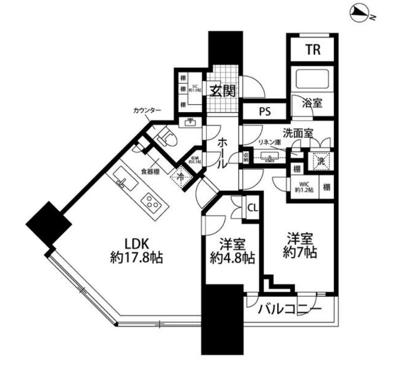 パークコート渋谷ザタワー　6F号室　間取り
