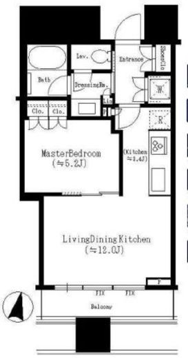 パークコート渋谷ザタワー　1311号室　間取り