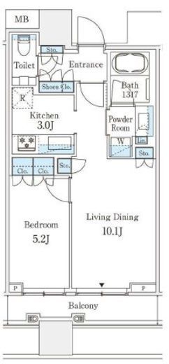 パークコート渋谷ザタワー　1315号室　間取り