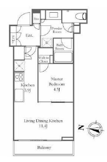 パークコート渋谷ザタワー　13F2号室　間取り